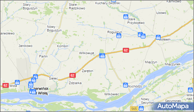 mapa Chociszewo gmina Czerwińsk nad Wisłą, Chociszewo gmina Czerwińsk nad Wisłą na mapie Targeo