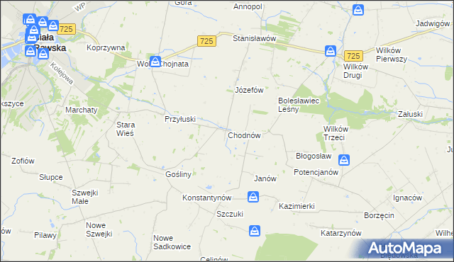 mapa Chodnów, Chodnów na mapie Targeo