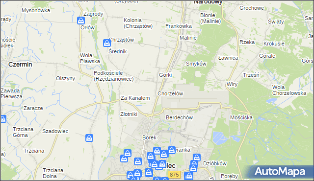 mapa Chorzelów, Chorzelów na mapie Targeo