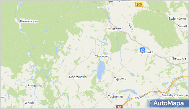 mapa Chotkowo, Chotkowo na mapie Targeo