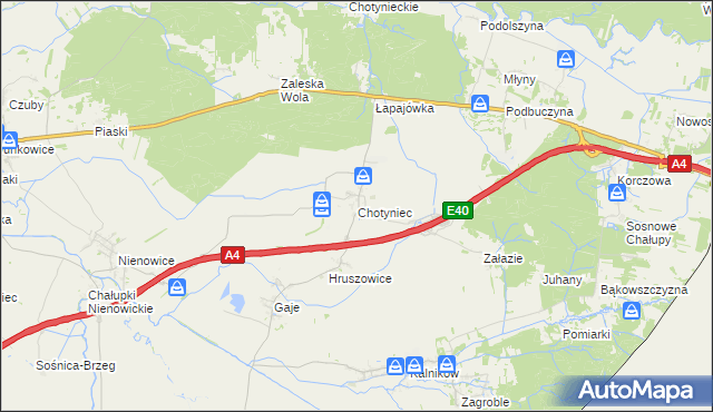 mapa Chotyniec, Chotyniec na mapie Targeo