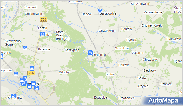 mapa Chruścice, Chruścice na mapie Targeo