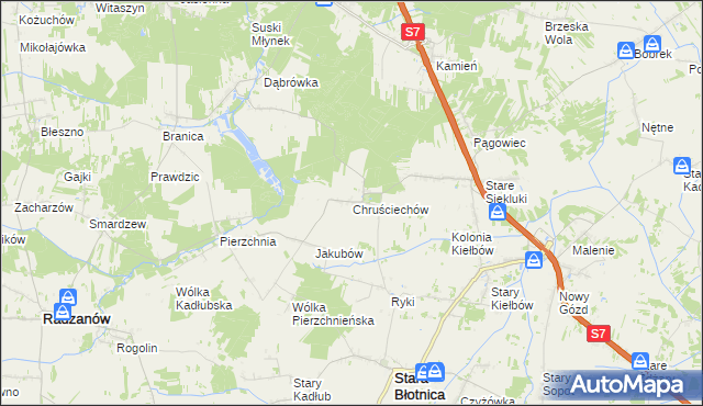 mapa Chruściechów gmina Stara Błotnica, Chruściechów gmina Stara Błotnica na mapie Targeo