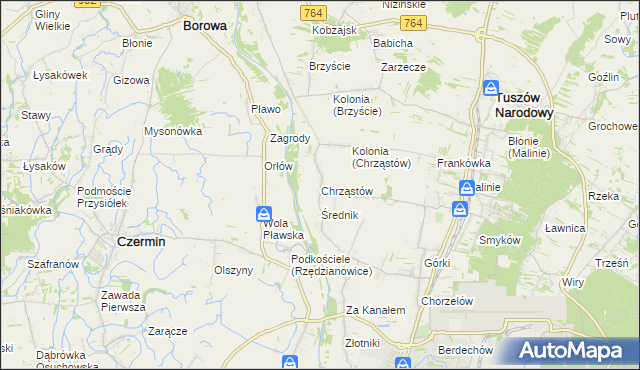 mapa Chrząstów gmina Mielec, Chrząstów gmina Mielec na mapie Targeo