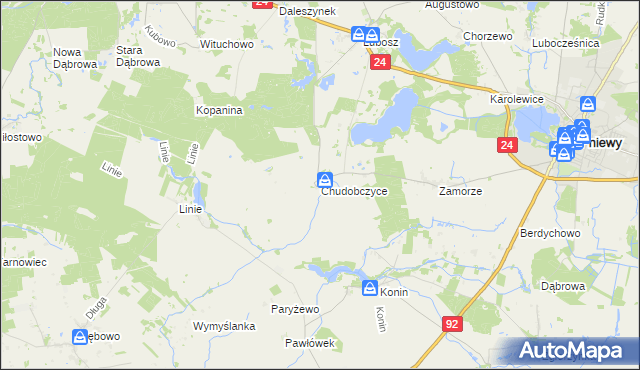 mapa Chudobczyce, Chudobczyce na mapie Targeo