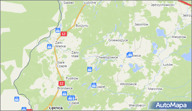 mapa Chwaliszowice, Chwaliszowice na mapie Targeo