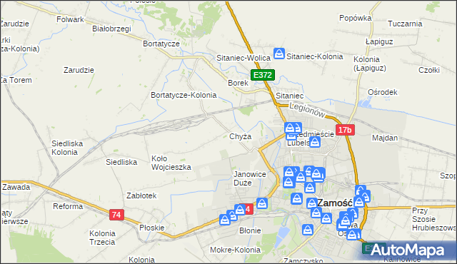 mapa Chyża, Chyża na mapie Targeo