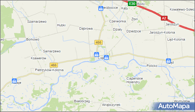 mapa Ciążeń, Ciążeń na mapie Targeo