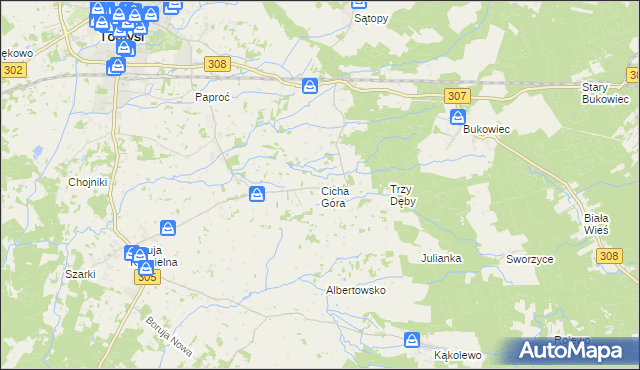 mapa Cicha Góra, Cicha Góra na mapie Targeo