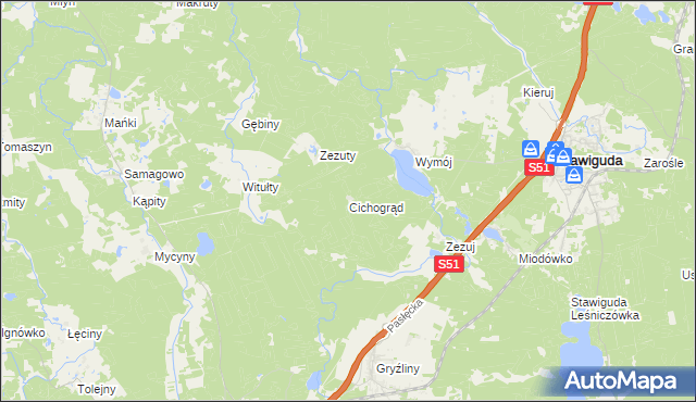 mapa Cichogrąd, Cichogrąd na mapie Targeo