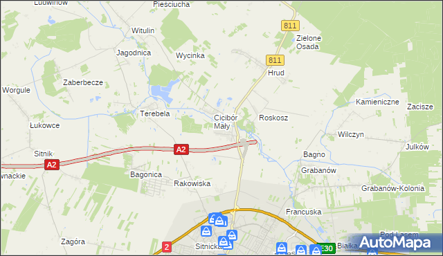 mapa Cicibór Duży, Cicibór Duży na mapie Targeo