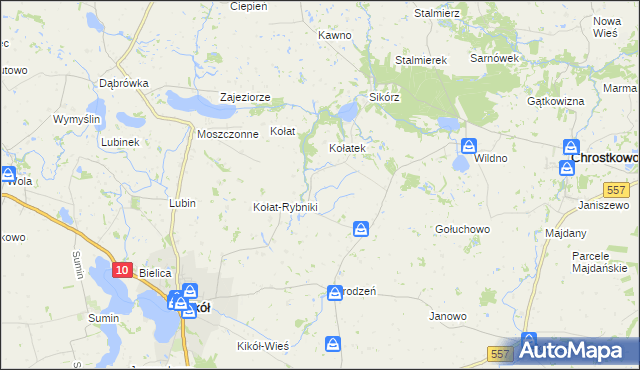 mapa Ciełuchowo, Ciełuchowo na mapie Targeo