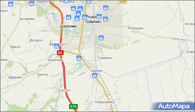 mapa Cieplewo, Cieplewo na mapie Targeo