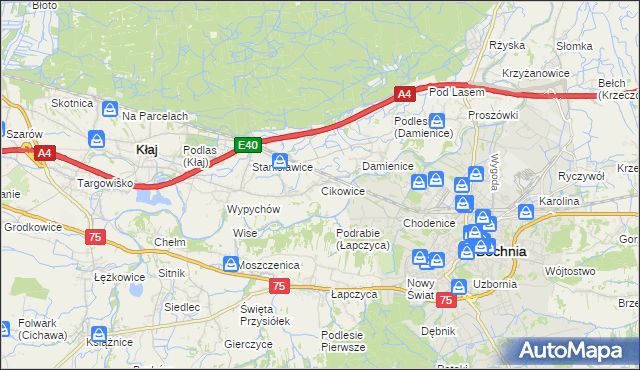 mapa Cikowice, Cikowice na mapie Targeo