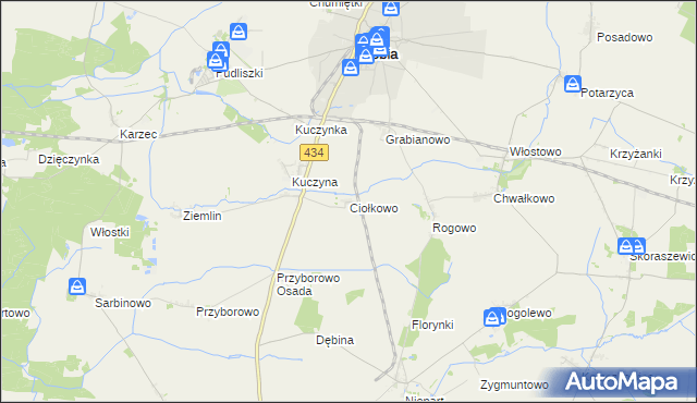 mapa Ciołkowo, Ciołkowo na mapie Targeo