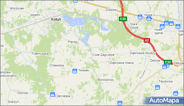 mapa Cisie-Zagrudzie, Cisie-Zagrudzie na mapie Targeo