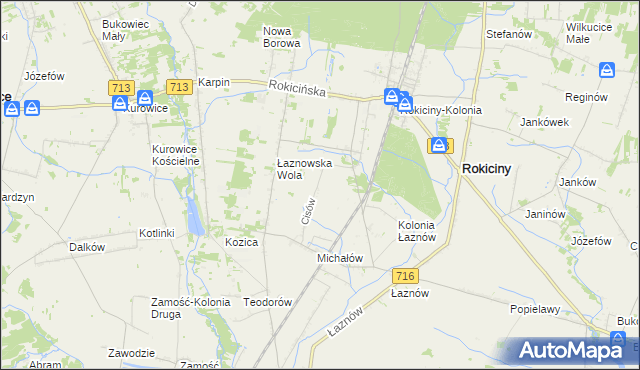 mapa Cisów gmina Rokiciny, Cisów gmina Rokiciny na mapie Targeo