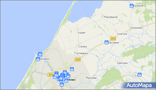 mapa Cisowo, Cisowo na mapie Targeo