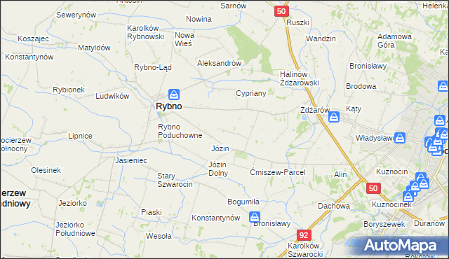 mapa Ćmiszew Rybnowski, Ćmiszew Rybnowski na mapie Targeo