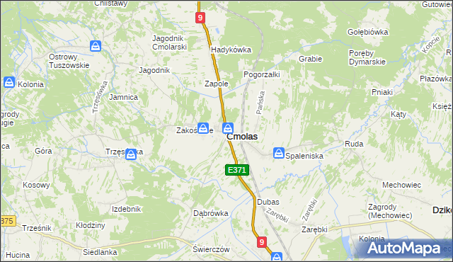 mapa Cmolas, Cmolas na mapie Targeo