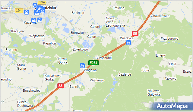mapa Czachurki, Czachurki na mapie Targeo