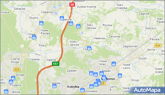 mapa Czarna gmina Wołomin, Czarna gmina Wołomin na mapie Targeo