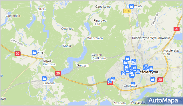 mapa Czarne Pustkowie, Czarne Pustkowie na mapie Targeo
