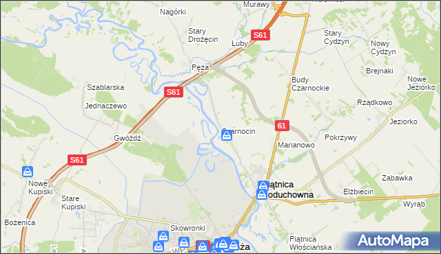 mapa Czarnocin gmina Piątnica, Czarnocin gmina Piątnica na mapie Targeo