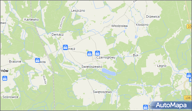 mapa Czarnogłowy, Czarnogłowy na mapie Targeo