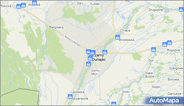 mapa Czarny Dunajec, Czarny Dunajec na mapie Targeo