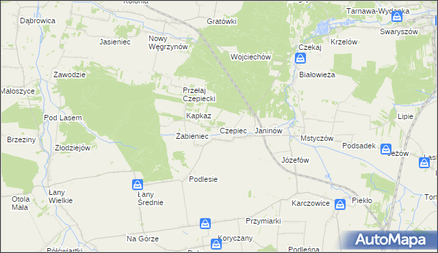 mapa Czepiec gmina Sędziszów, Czepiec gmina Sędziszów na mapie Targeo