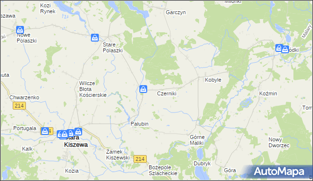 mapa Czerniki gmina Stara Kiszewa, Czerniki gmina Stara Kiszewa na mapie Targeo