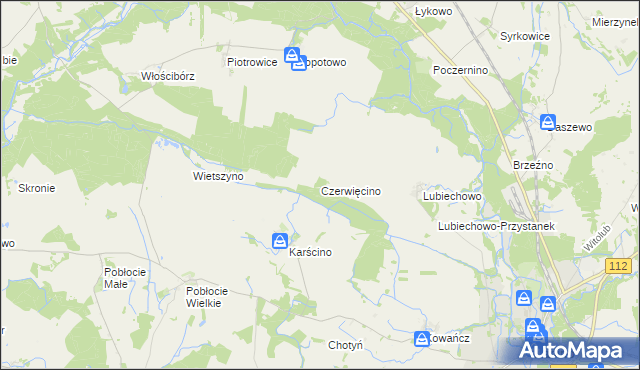 mapa Czerwięcino, Czerwięcino na mapie Targeo