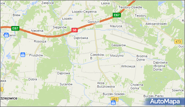 mapa Czestków-Osiedle, Czestków-Osiedle na mapie Targeo