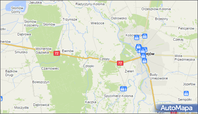 mapa Człopy, Człopy na mapie Targeo