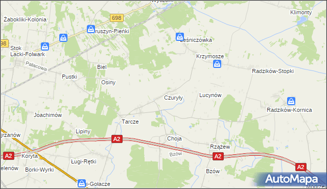 mapa Czuryły, Czuryły na mapie Targeo