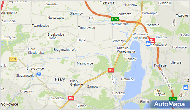 mapa Dąbie Chrobakowe, Dąbie Chrobakowe na mapie Targeo