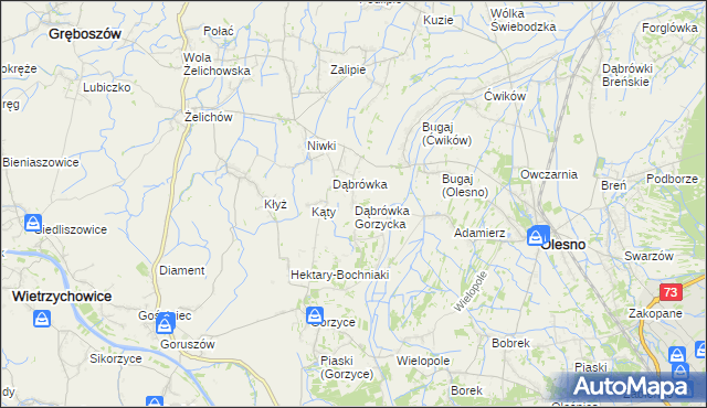 mapa Dąbrówka Gorzycka, Dąbrówka Gorzycka na mapie Targeo