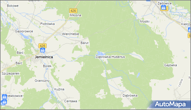 mapa Dąbrówka-Hubertus, Dąbrówka-Hubertus na mapie Targeo