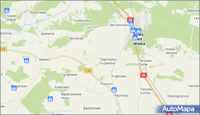 mapa Dąbrówka Kujawska, Dąbrówka Kujawska na mapie Targeo