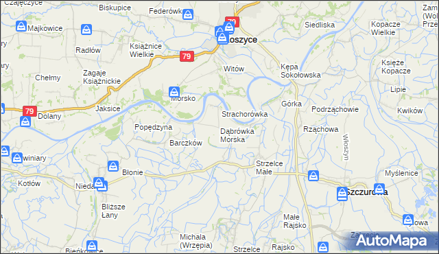 mapa Dąbrówka Morska, Dąbrówka Morska na mapie Targeo