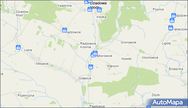 mapa Dalborowice, Dalborowice na mapie Targeo