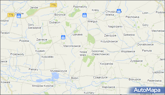 mapa Dalechowice, Dalechowice na mapie Targeo
