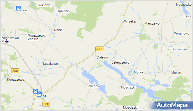 mapa Dalewo gmina Śrem, Dalewo gmina Śrem na mapie Targeo