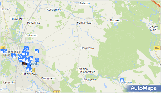 mapa Dargikowo, Dargikowo na mapie Targeo