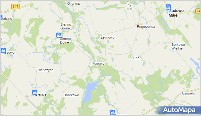 mapa Dargomyśl gmina Radowo Małe, Dargomyśl gmina Radowo Małe na mapie Targeo