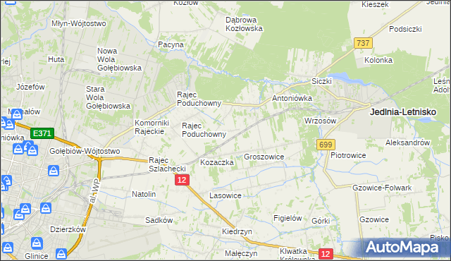 mapa Dawidów gmina Jedlnia-Letnisko, Dawidów gmina Jedlnia-Letnisko na mapie Targeo