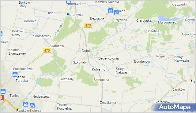 mapa Dębe-Kolonia, Dębe-Kolonia na mapie Targeo