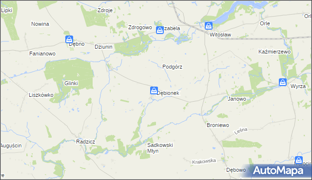mapa Dębionek, Dębionek na mapie Targeo