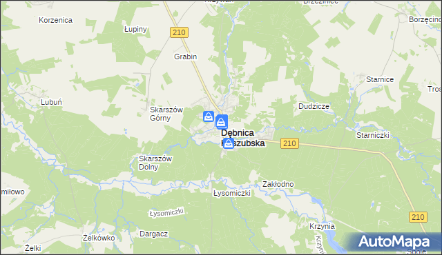 mapa Dębnica Kaszubska, Dębnica Kaszubska na mapie Targeo